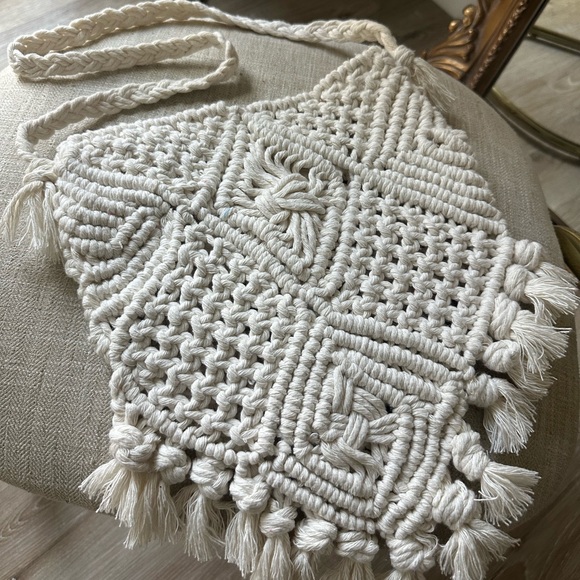 Macrame shoulder bag, handmade bag, knitted macrame purse bag - Picture 1 of 6